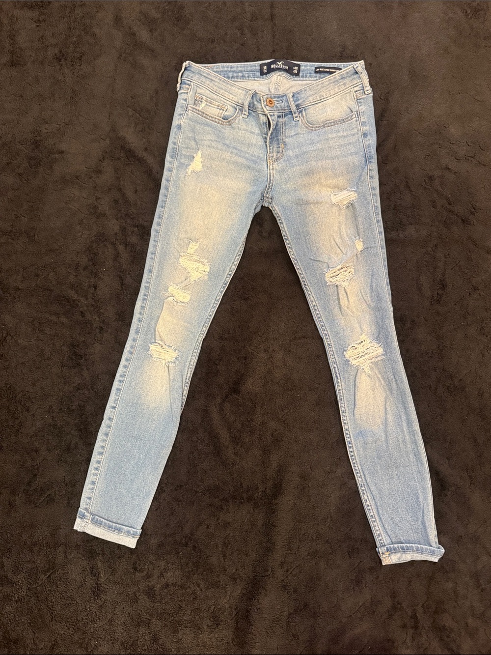 Hollister Light Blue Distressed Skinny Jeans